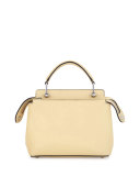 Faces Dotcom Small Vitello Satchel Bag, Yellow