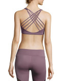 Chic Strappy Low-Impact Sports Bra, Light Purple