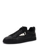 Monster Leather Low-Top Sneaker, Black