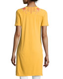 Sonya Side-Slit Embroidered Cotton Tunic