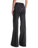 Marinaio Striped Flare Sailor Pants, Blue