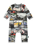 Fleming Raglan Car-Print Coverall, Multicolor, Size 3-12 Months