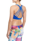 Chic Strappy-Back Sports Bra, Deep Royal