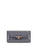 Gigi Patent Clutch Bag, Nautical Dot Print
