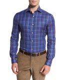 Madras Check Sport Shirt, Blue