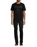 Teddy Bear Slim Straight-Leg Jeans, Black