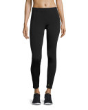 Paneled Mid-Rise Leggings, Black