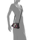 Floral Appliqué Camera Bag, Black/Multi