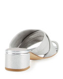 Toto Toe Ring Low-Heel Sandal, Silver