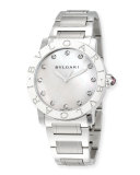 37mm BVLGARI BVLGARI Stainless Steel Diamond Watch