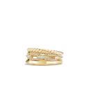 Stax Narrow Ring with Diamonds in 18K Gold, Size 6