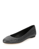 Napa Intrecciato Ballerina Flat, Black