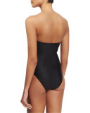 Printed Strapless One-Piece Swimsuit