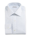 Multi-Stripe Dress Shirt, White/Blue/Black
