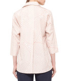 Swirl-Print Oversized Tunic, Flesh