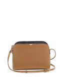 Multi-Pouch Calfskin Crossbody Bag, Copper/Black