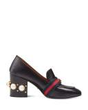 Peyton Square-Toe Block-Heel Pump, Nero