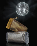 Lara Mesh Ice Clutch Bag, Gold