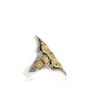 Carved 18K Gold Fleur de Lis Ring