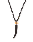 Black Onyx and Gold-Plated Horn Necklace