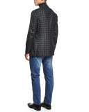 Windowpane Cashmere-Blend Sport Coat, Green