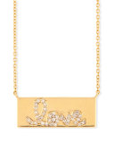 Pavé Diamond Love Bar Necklace