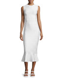 Lotus Wavy Stripe Maxi Dress, White