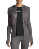 Run Engineered Knit Track Jacket, Gray
