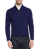Nano-Cashmere 1/4-Zip Pullover, Navy
