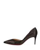 Galupump Laser-Cut Red Sole Pump, Black