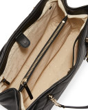 emerson place phoebe quilted leather tote bag, black