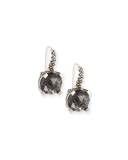 12mm Faceted Black Quartz Drop Earrings