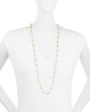 Siviglia 18k Gold Long Station Necklace, 36"L
