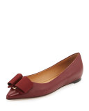 Mimi Bow Leather Ballerina Flat, Opera