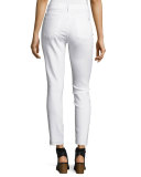 Skinny Ankle Jeans w/ Released Hem, White