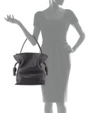 Flamenco Knot Bucket Bag, Black