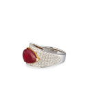 Pear-Shaped Ruby Ring with Diamonds