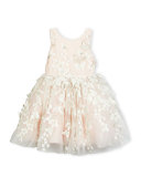 Sleeveless Tulle Butterfly Dress, Blush, Size 2-6X