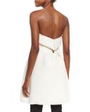 Strapless Sweetheart-Neck Bustier Top, Ivory