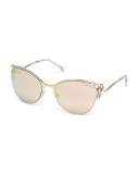 Semi-Rimless Square Snake Sunglasses, Gold