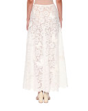 Butterfly Lace A-Line Maxi Skirt, White