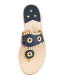 Nantucket Whipstitch Thong Sandal, Midnight/Gold