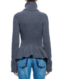 Flare-Leg Cropped Jeans, Indigo