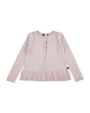 Gulia Metallic Button-Front Sweater, Pink, Size 2T-10