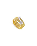 Masai 18K Gold Stacked Ring with Diamond Stations, Size 7