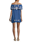 Adelaide Embroidered Off-the-Shoulder Mini Dress