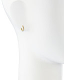 Small 18K Gold Hoop Earrings with Diamonds, 11mm