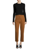 Chance Ribbed Cutaway-Back Sweater, Black