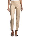 Napa Stretch-Leather Leggings, Sand