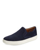 Snake-Embossed Slip-On Sneaker, Navy
